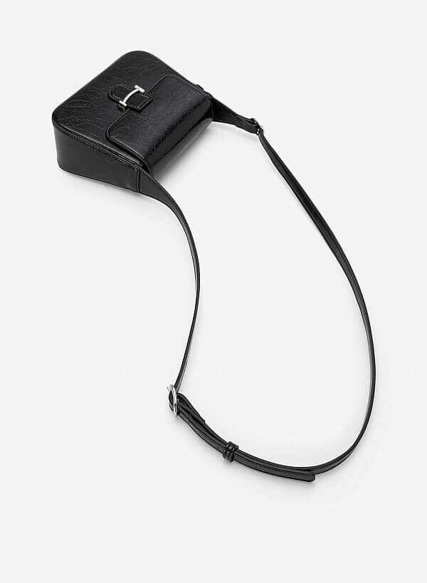 Túi xách tay nhấn khóa cổ điển - SHO 0291 - Màu đen - VASCARA