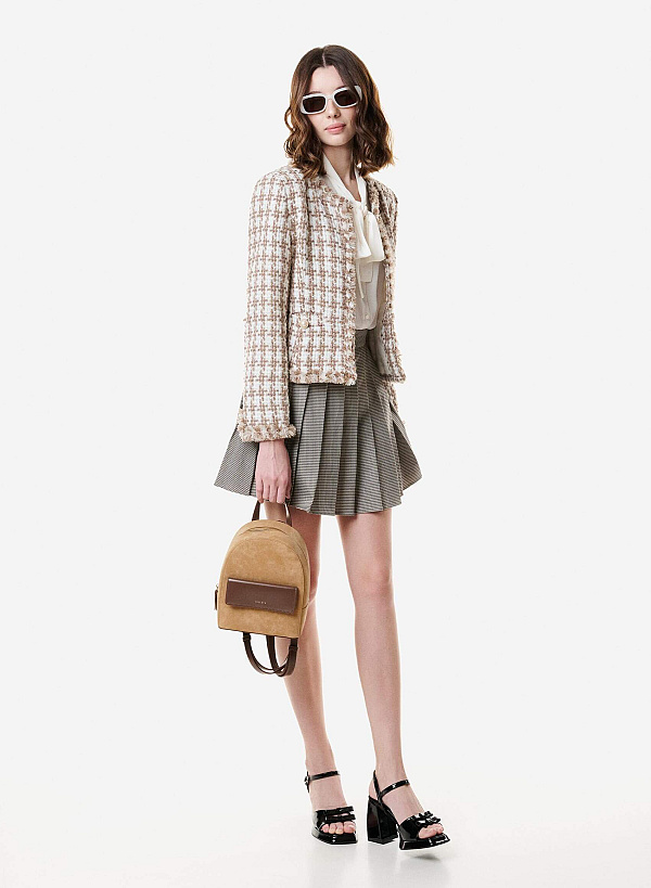 Balo dáng mini phối màu thanh lịch - BAC 0234 - Màu be - VASCARA