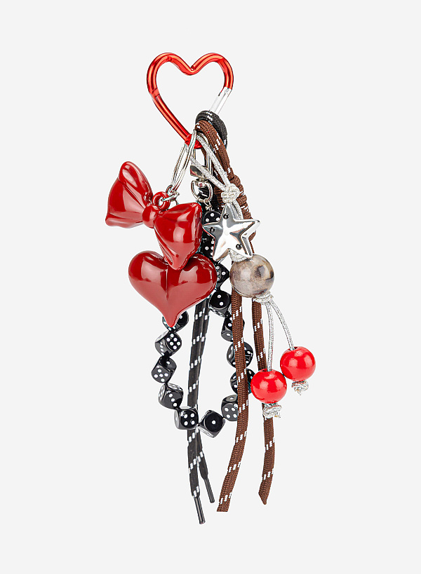 Charm dây nơ đỏ phong cách festive