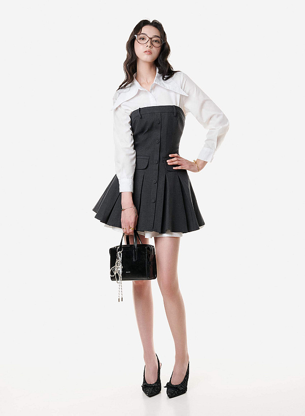 Giày slingback stiletto vải tweed phối nơ trang trí