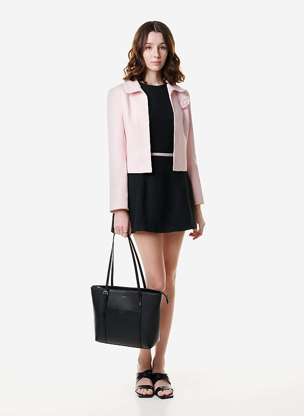 Túi đeo vai nhấn khóa gài trang trí - TOT 0216 - Màu đen - VASCARA