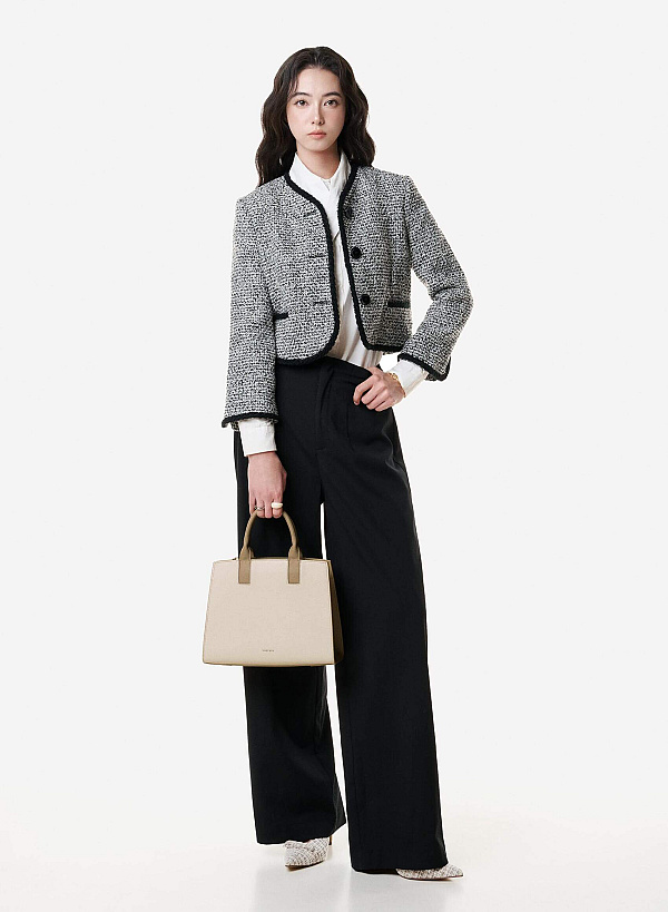 Túi xách quai đôi phong cách giản tiện thanh lịch - TOT 0214 - Màu kem - VASCARA