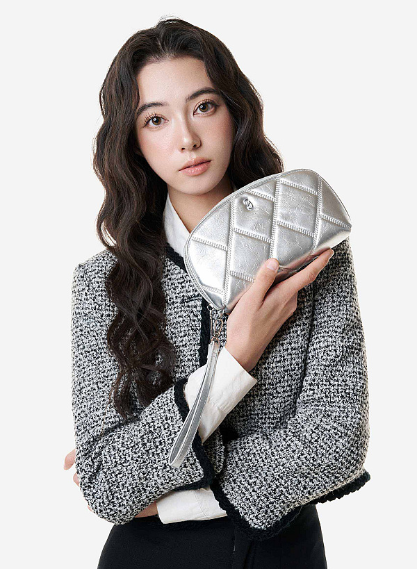 Ví quilted cầm tay zip-around