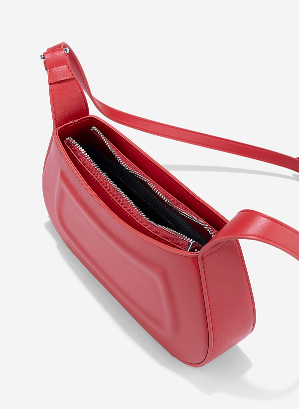 3D Bombe Shoulder Bag - MES 0272 - Red - VASCARA