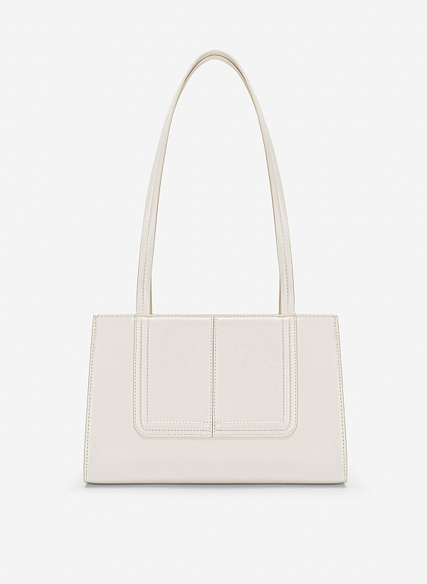 View more item 3D Line Decor Shoulder Bag - TTE 0198 - Cream