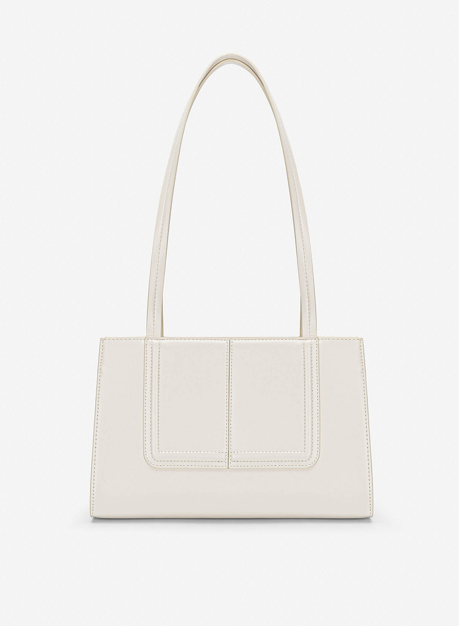 3D Line Decor Shoulder Bag - TTE 0198 - Cream - vascara.com