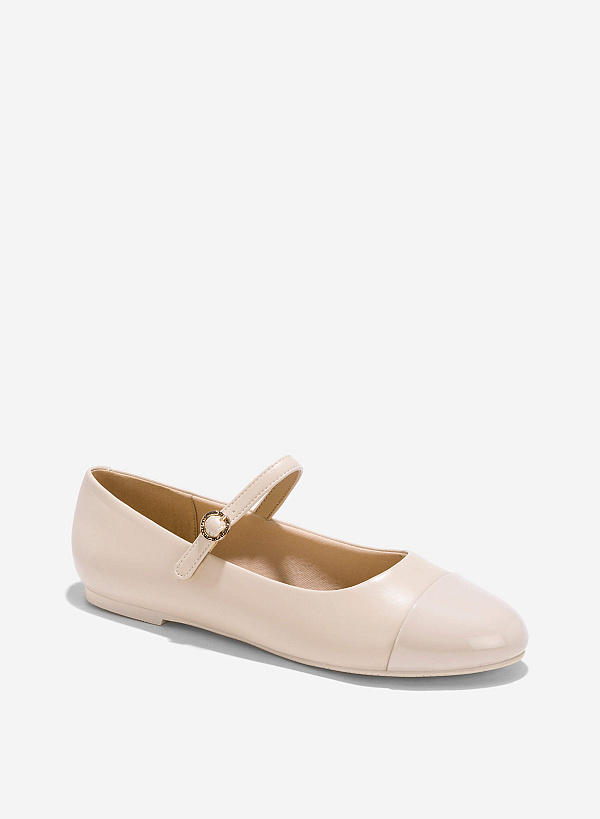 Ballerina Mary Janes - SLI 0433 - Cream - VASCARA