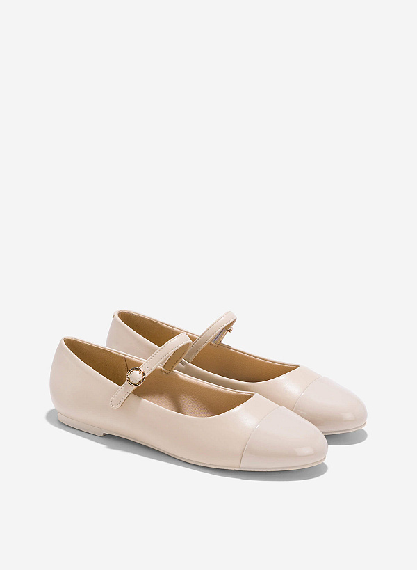 Ballerina Mary Janes - SLI 0433 - Cream - VASCARA