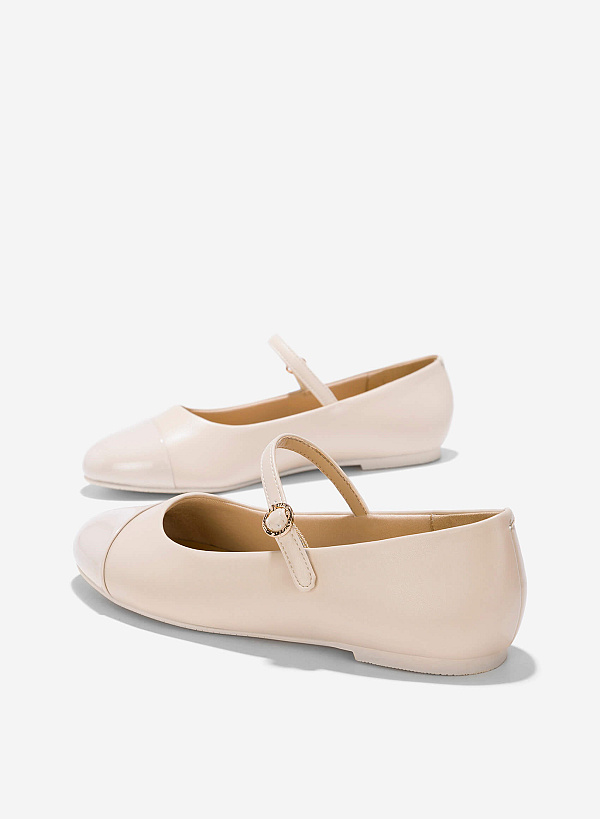 Ballerina Mary Janes - SLI 0433 - Cream - VASCARA