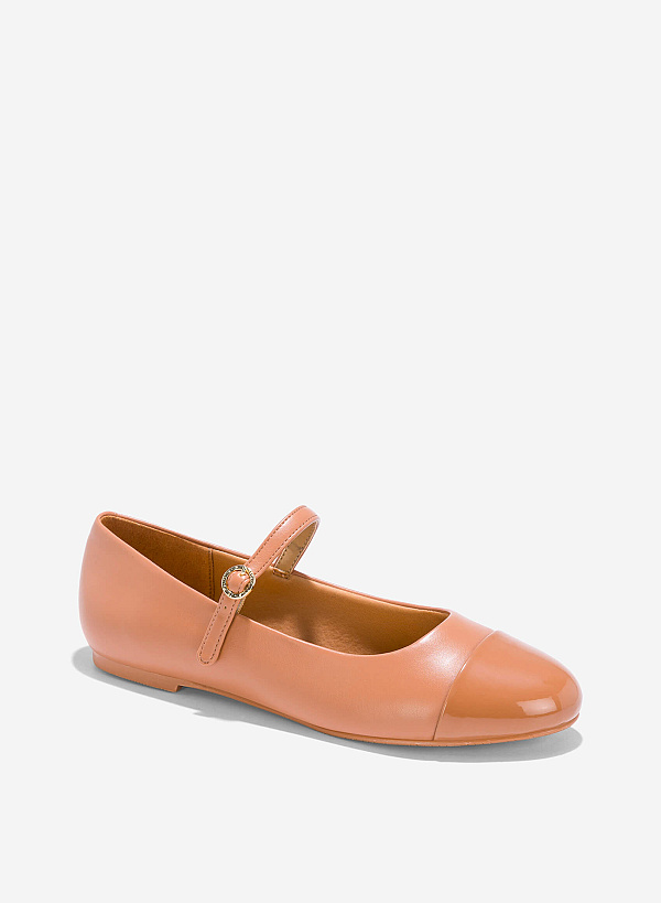 Ballerina Mary Janes - SLI 0433 - Light Brown - VASCARA