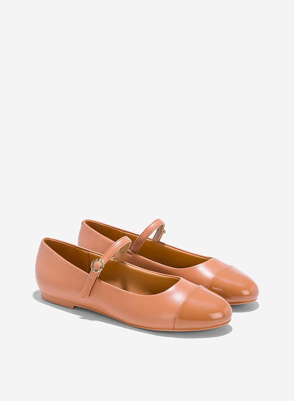 Ballerina Mary Janes - SLI 0433 - Light Brown - VASCARA