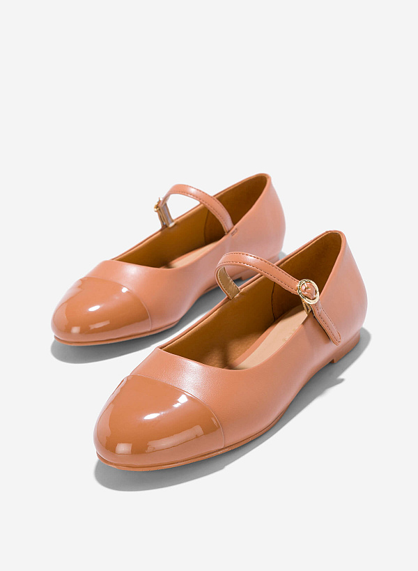 Ballerina Mary Janes - SLI 0433 - Light Brown - VASCARA