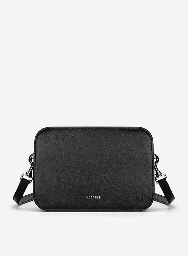 Basic Two-Pocket Crossbody Bag - MES 0270 - Black