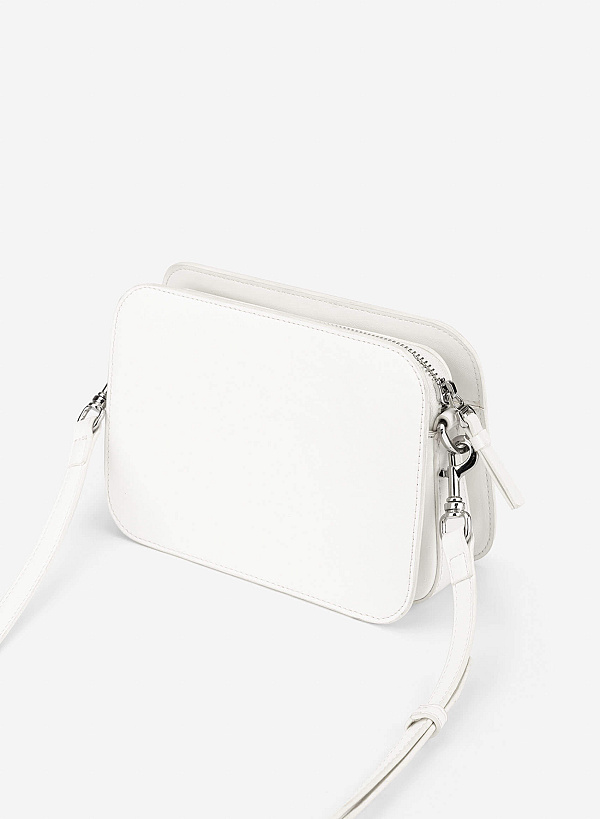 Basic Two-Pocket Crossbody Bag - MES 0270 - White - VASCARA
