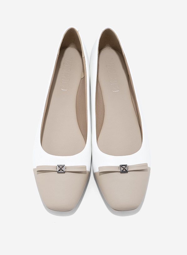 Bow Ballet Flats - SLI 0436 - White - VASCARA