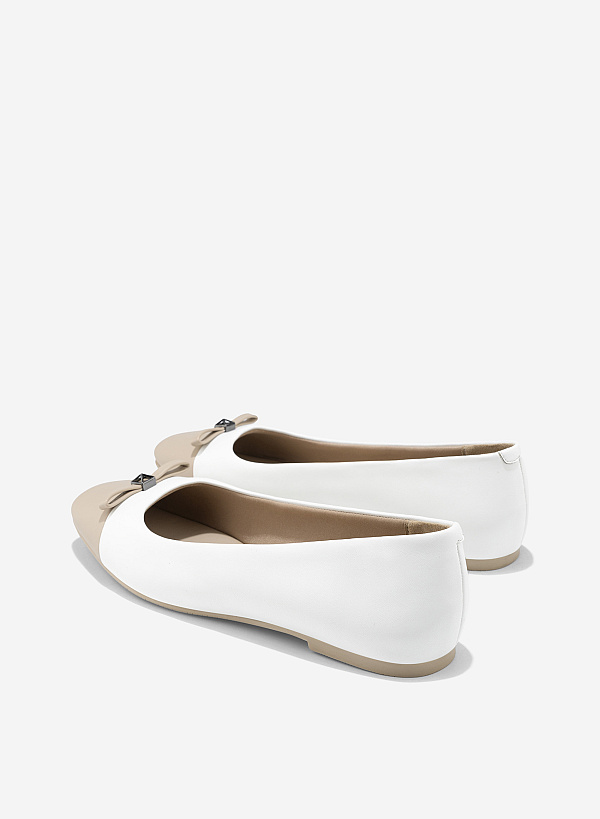 Bow Ballet Flats - SLI 0436 - White - VASCARA