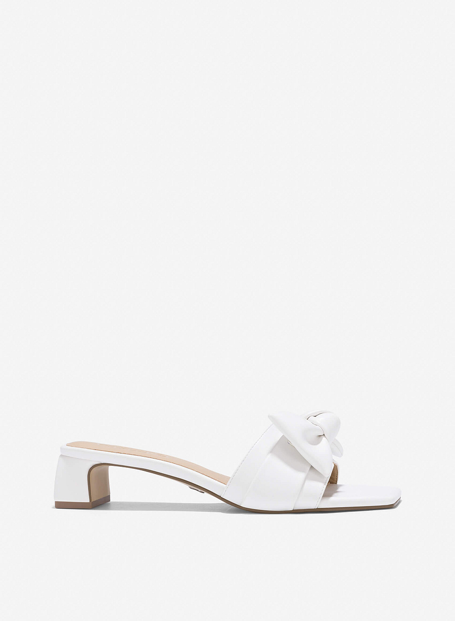 Bow Strap Mules - MUL 0211 - White - vascara.com