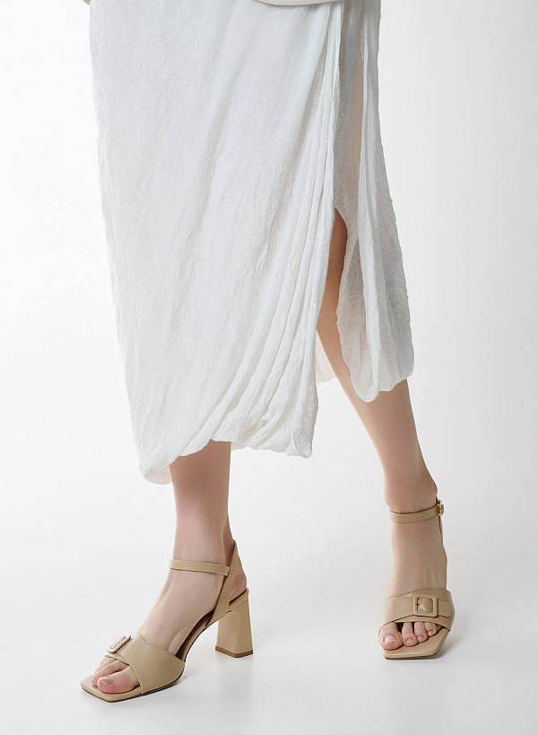 Buckle Basic Sandals - PUM 0799 - Beige - VASCARA