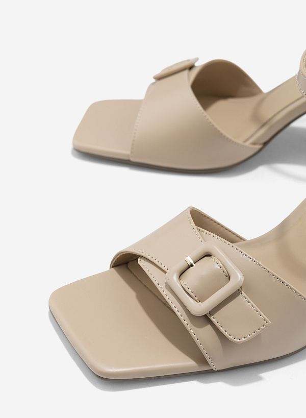 Buckle Basic Sandals - PUM 0799 - Beige - VASCARA