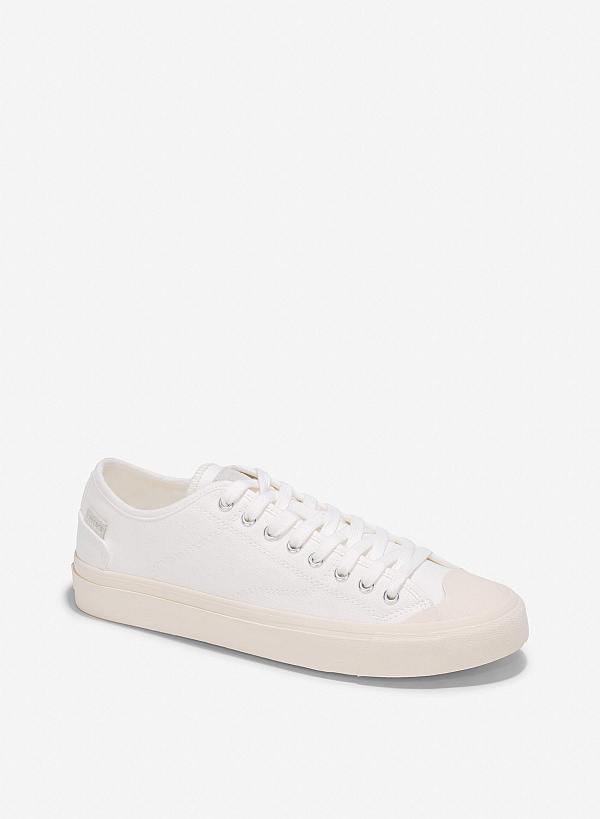 Canvas Sneakers - SNE 0071 - White - VASCARA