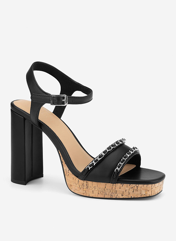 View more item Chain Strap Platform Sandals - PUM 0814 - Black