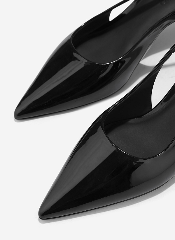 Chain Strap Slingback - HIG 0694 - Black - VASCARA
