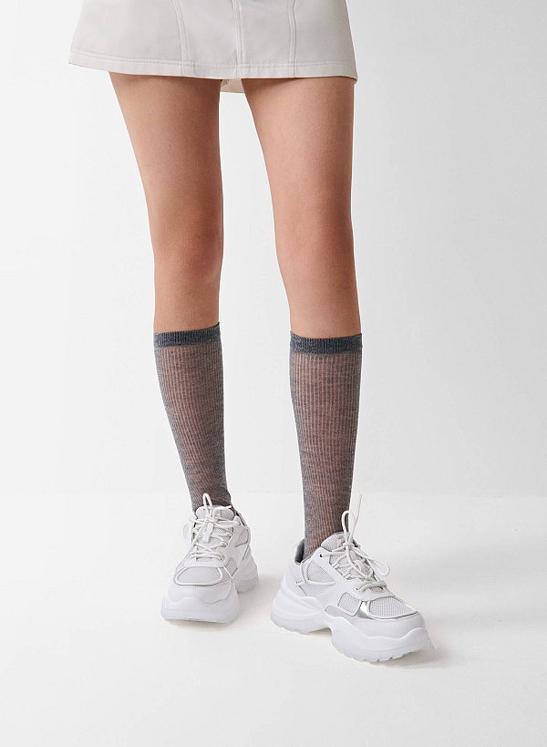 View more item Chunky Sole Mesh Fabric Sneakers - SNE 0074 - White