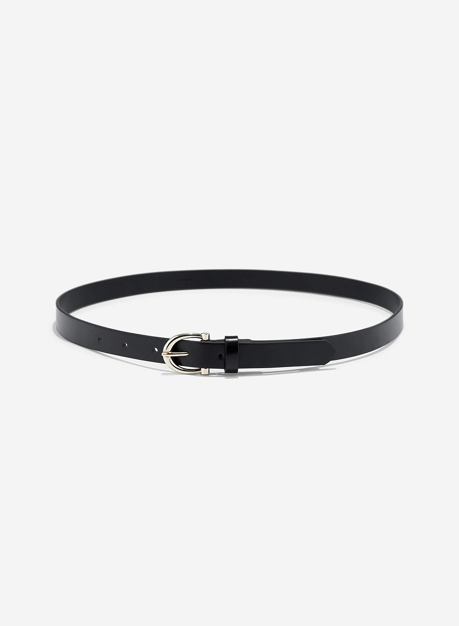 Classic Round Head Buckle Belt - BEL 0038 - Black - vascara.com