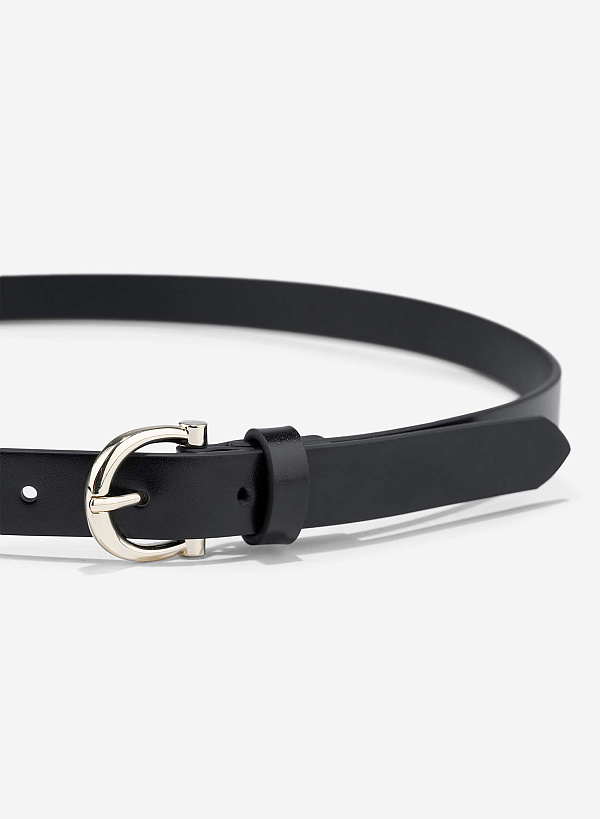 Classic Round Head Buckle Belt - BEL 0038 - Black - VASCARA