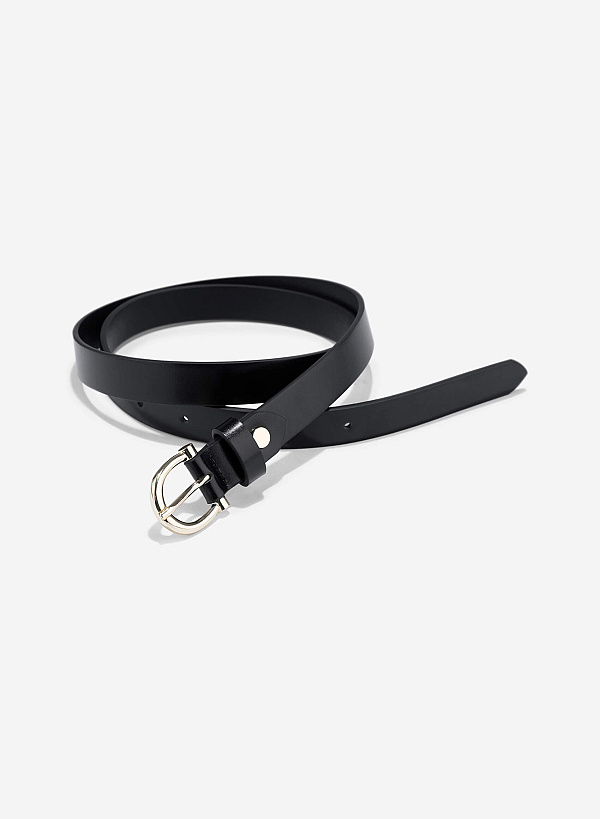 Classic Round Head Buckle Belt - BEL 0038 - Black - VASCARA