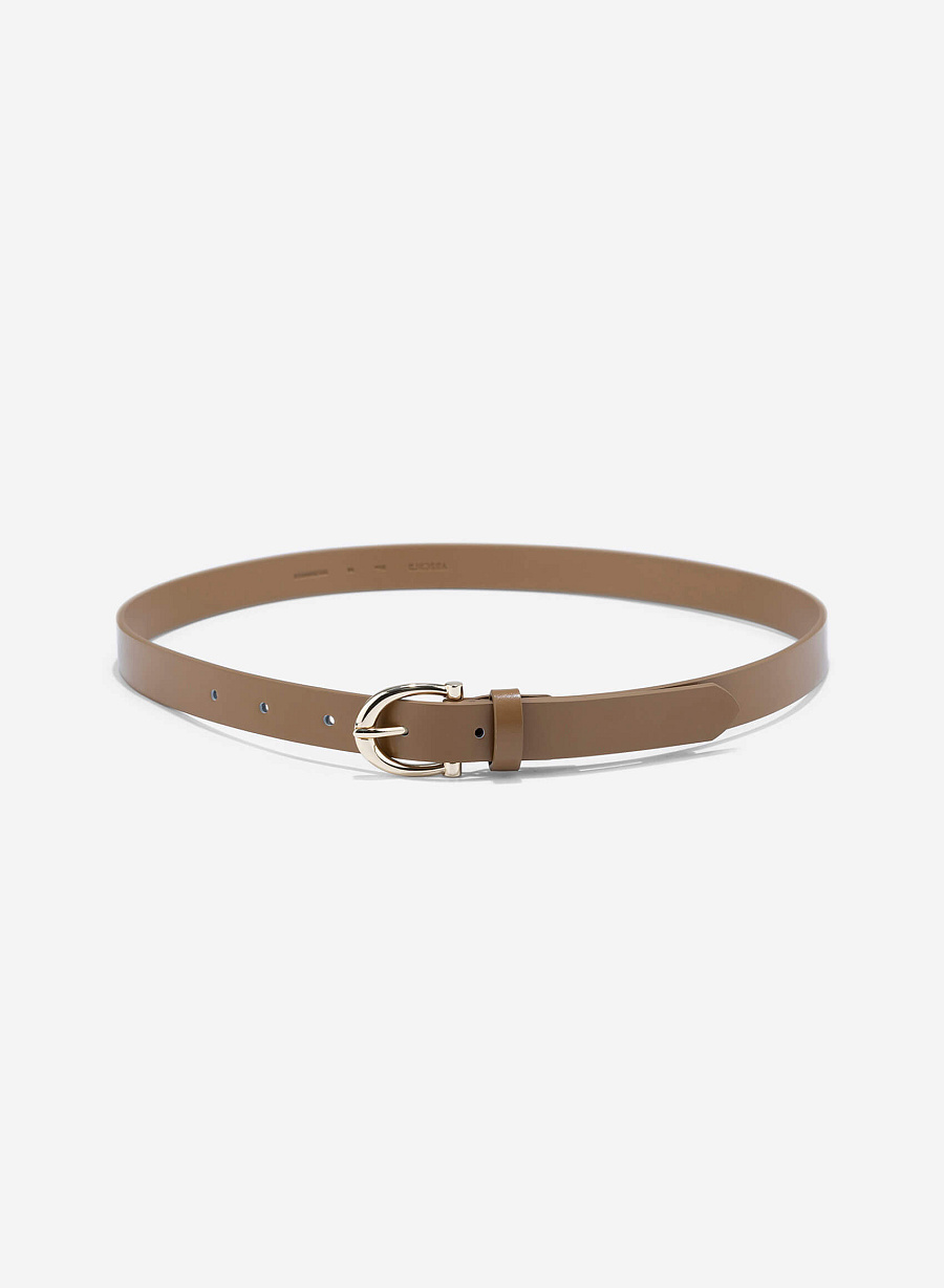 Classic Round Head Buckle Belt - BEL 0038 - Brown - vascara.com