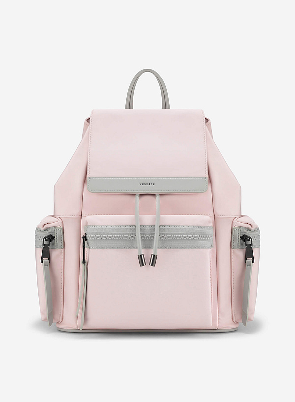 View more item Color-Block Pastel Backpack - BAK 0210 - Light Pink