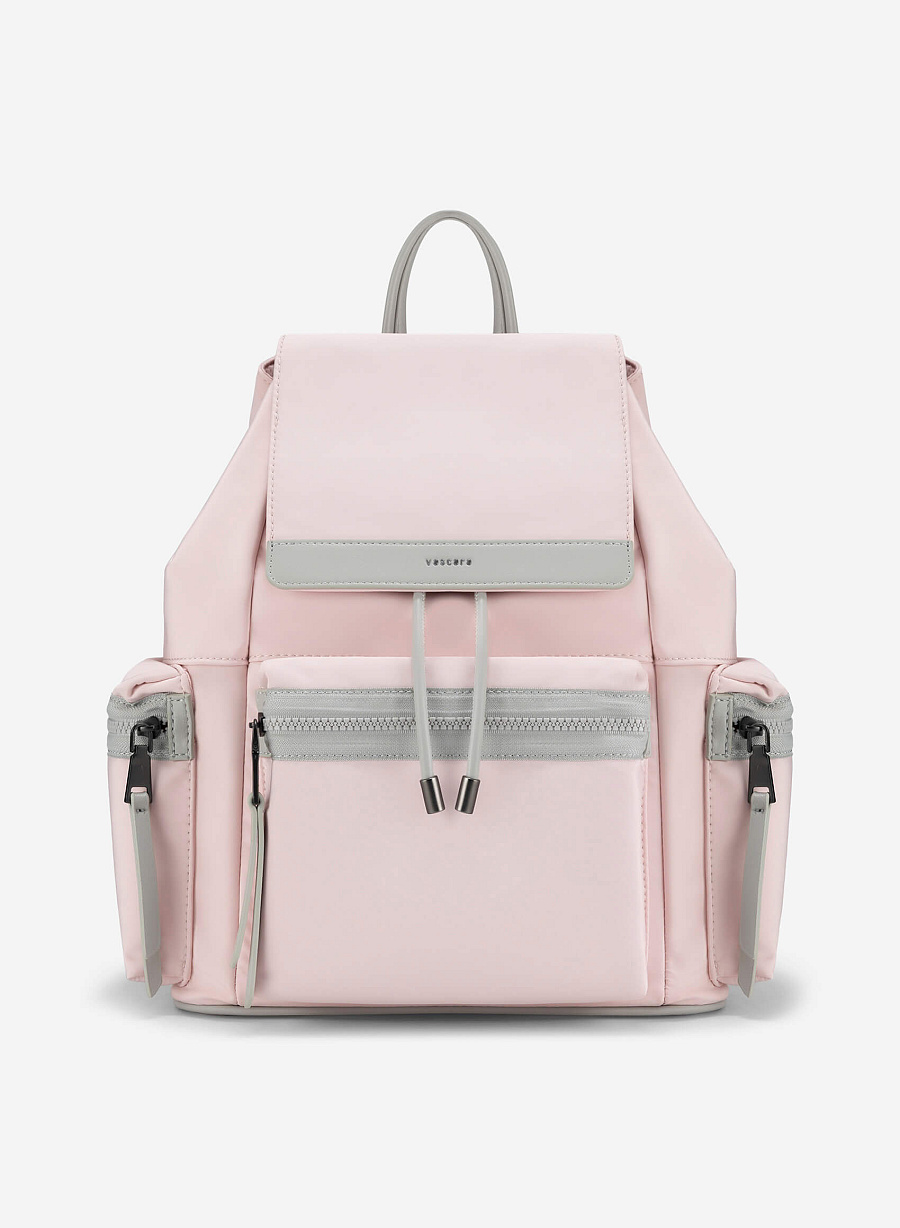 Color-Block Pastel Backpack - BAK 0210 - Light Pink - vascara.com