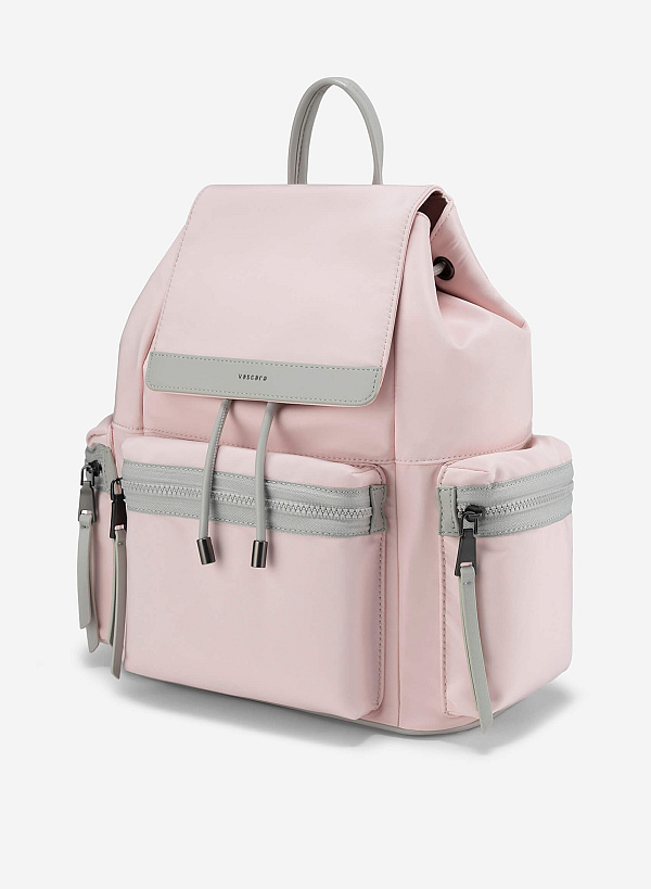 Color-Block Pastel Backpack - BAK 0210 - Light Pink - VASCARA