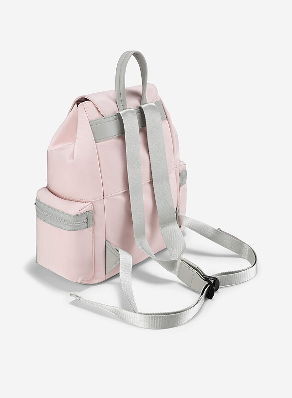 Color-Block Pastel Backpack - BAK 0210 - Light Pink - VASCARA