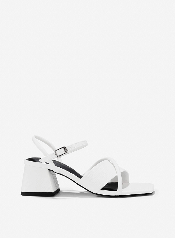 Croc-Effect Sandals - PUM 0792 - White