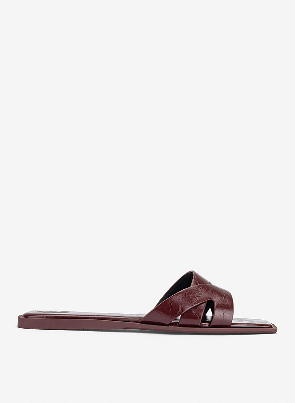 Cross-Strap Slippers - FLI 0203 - Bordeaux