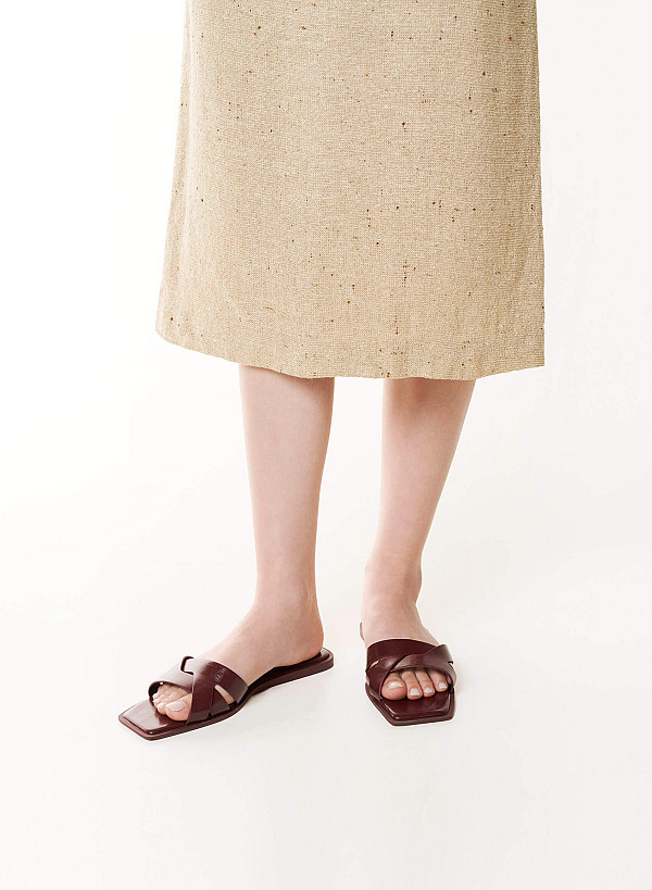 Cross-Strap Slippers - FLI 0203 - Cream - VASCARA
