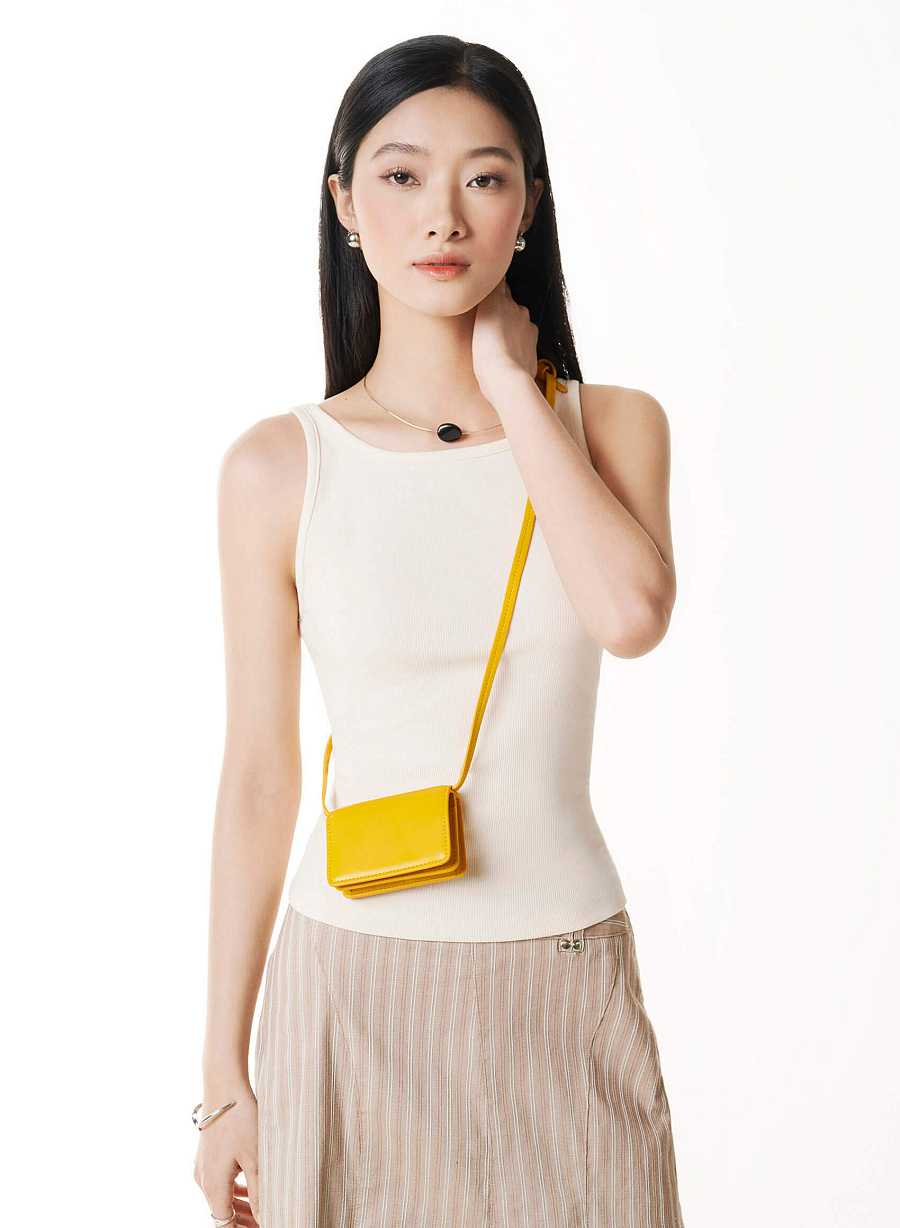 Crossbody Mini Wallet - WLL 0329 - Yellow - vascara.com