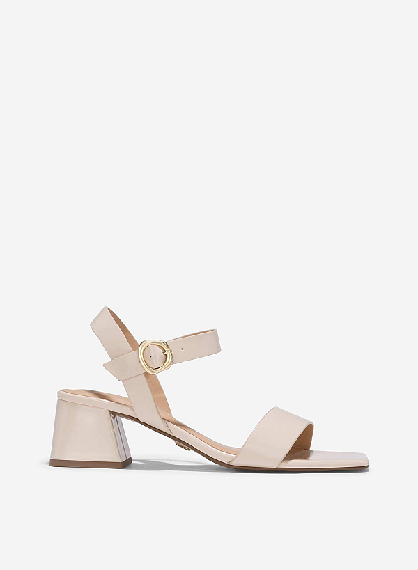 Décor Lock Block Heel Sandals - PUM 0786 - Cream