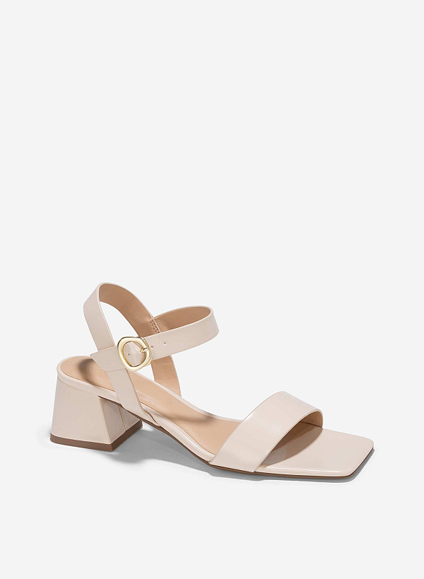 Décor Lock Block Heel Sandals - PUM 0786 - Cream - VASCARA