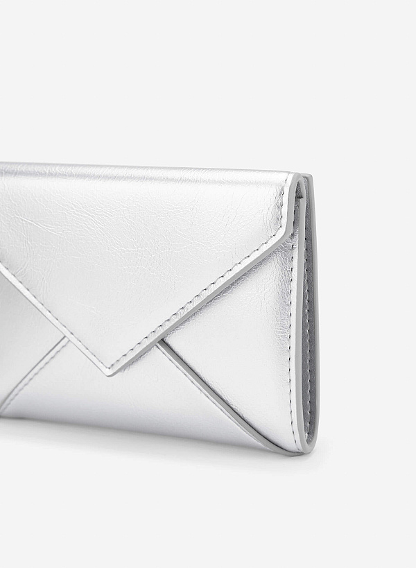 Enveloped Mini Wallet - WLL 0318 - Silver - VASCARA