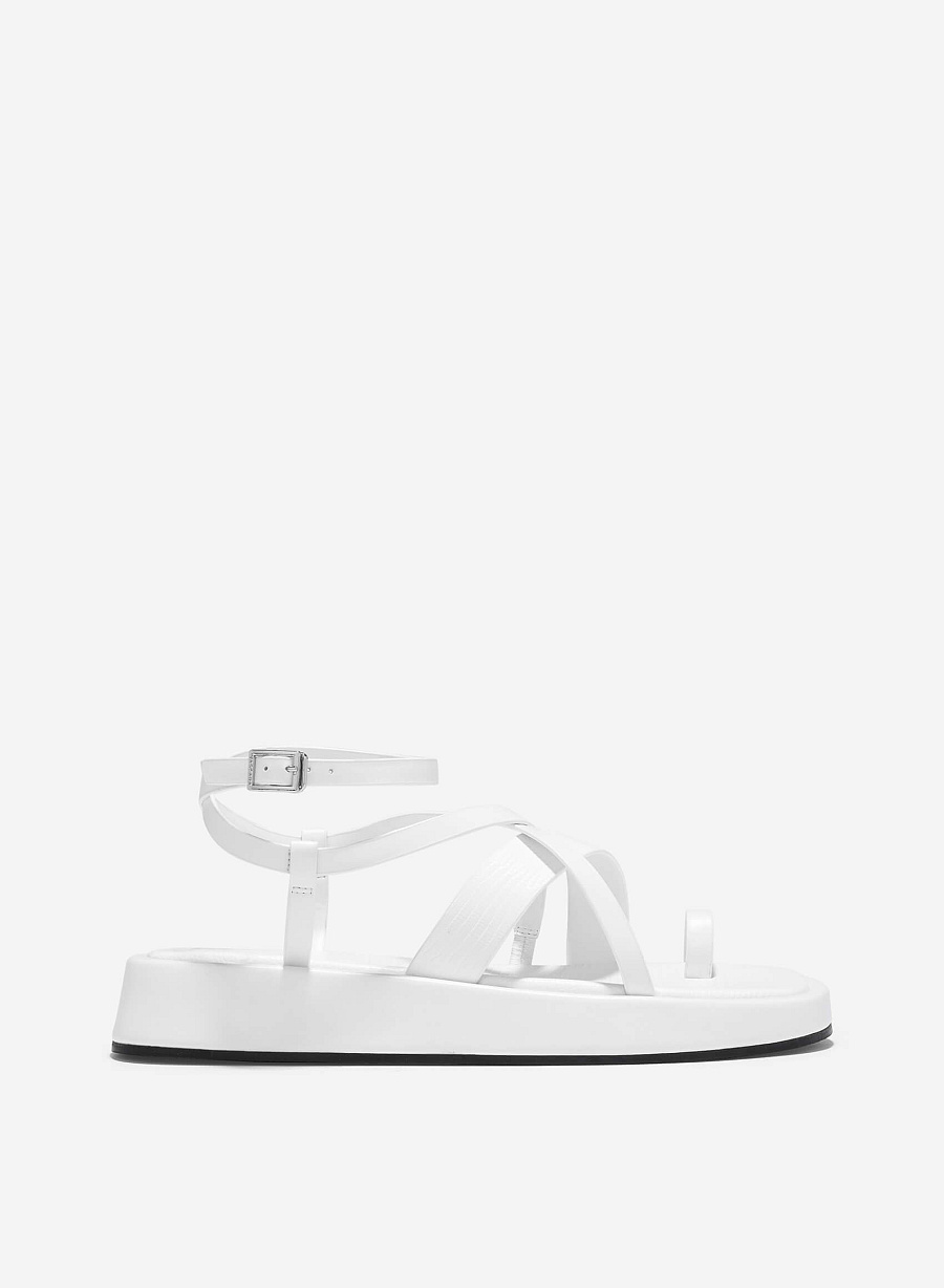 Flatform Thong Sandals - SDL 0346 - White - vascara.com