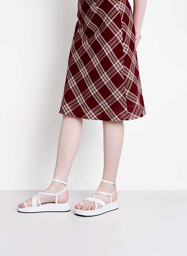Flatform Thong Sandals - SDL 0346 - White - VASCARA