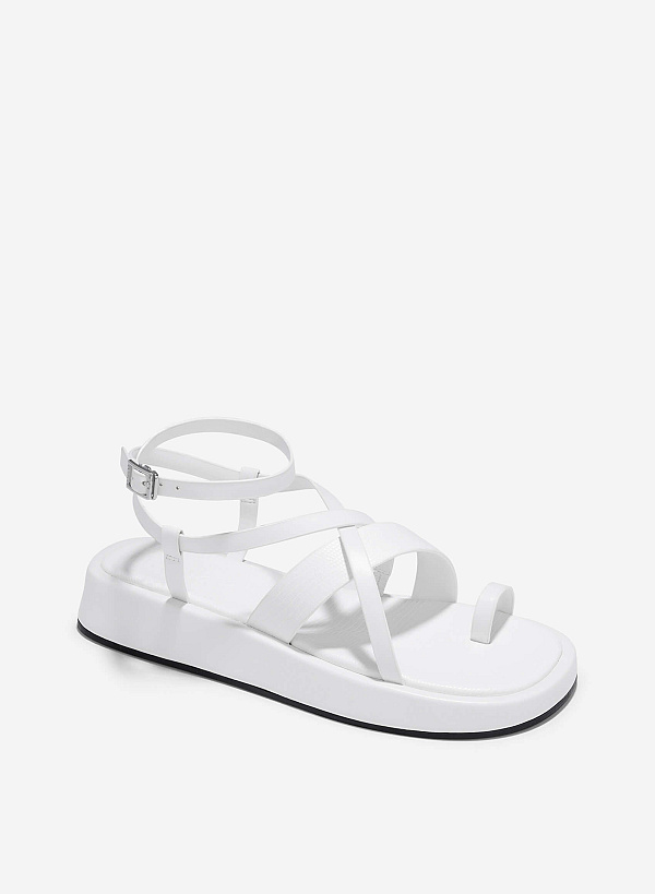 Flatform Thong Sandals - SDL 0346 - White - VASCARA