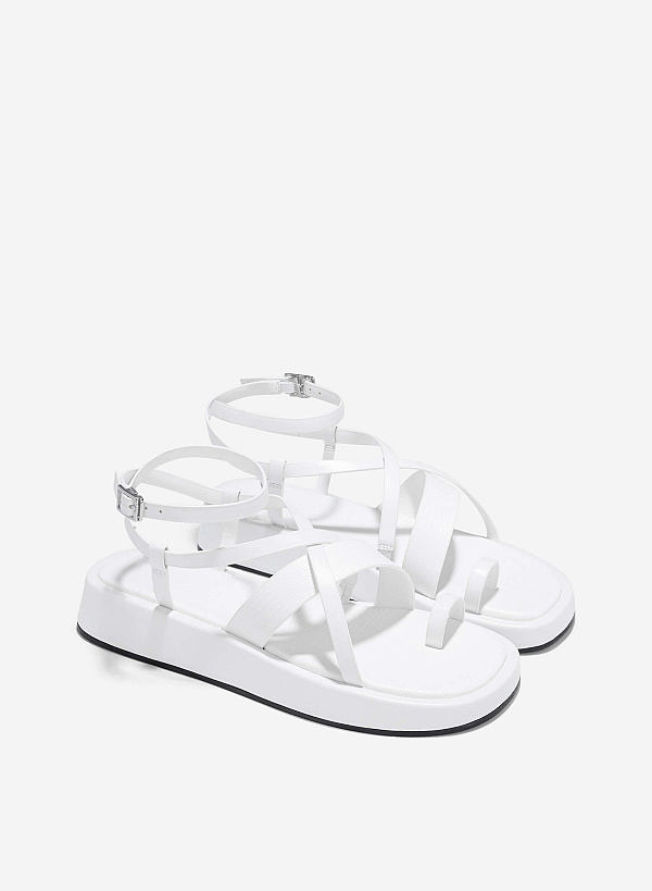 Flatform Thong Sandals - SDL 0346 - White - VASCARA