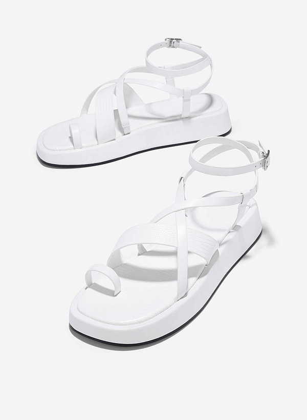 Flatform Thong Sandals - SDL 0346 - White - VASCARA