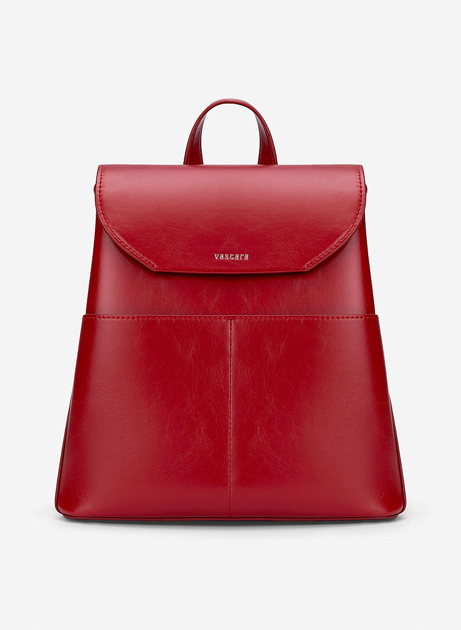 Fold-Over Flap Backpack - BAK 0221 - Red - vascara.com