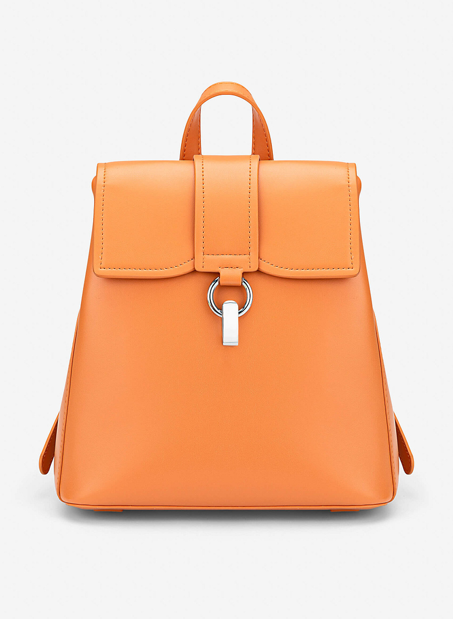 Fold-Over Lock Décor Backpack - BAK 0223 - Light Orange - vascara.com