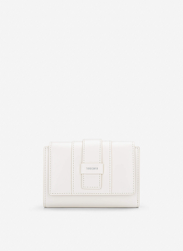 View more item Fold-Over Lock Flat Mini Wallet - WLL 0324 - Cream
